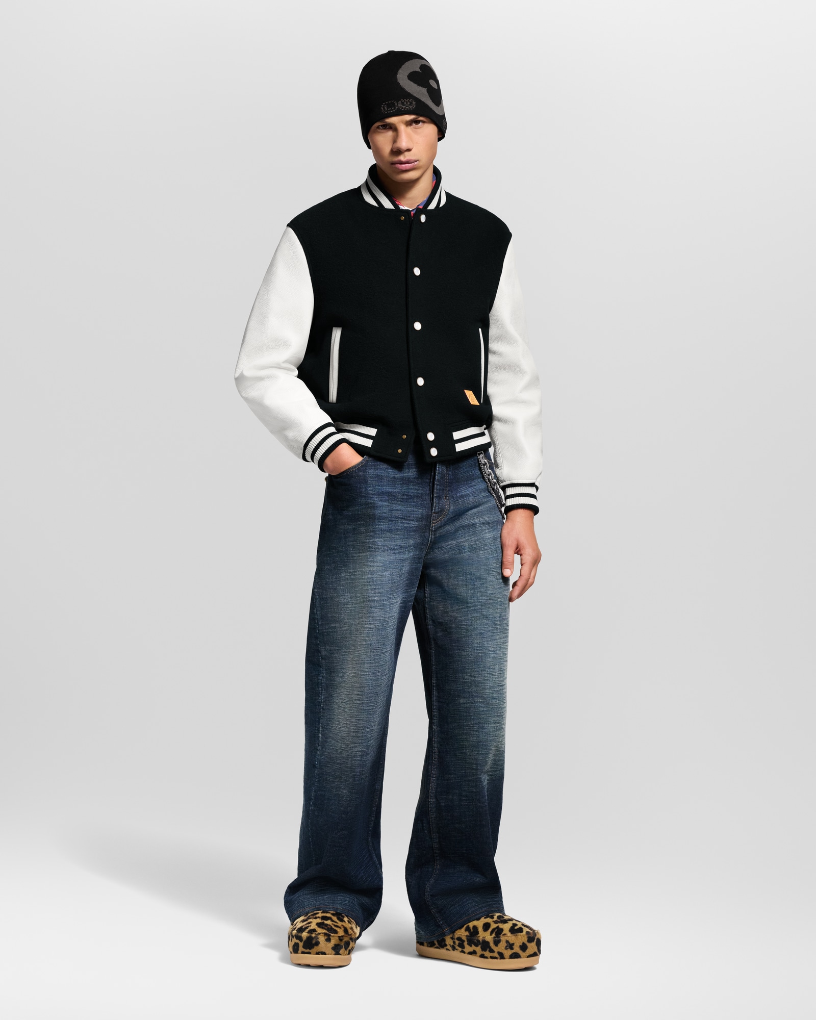 Leather Signature Varsity Jacket - Les Extraordinaires - High-End